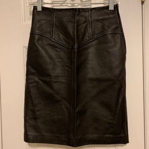 Faux Leather Skirt with Side Zip